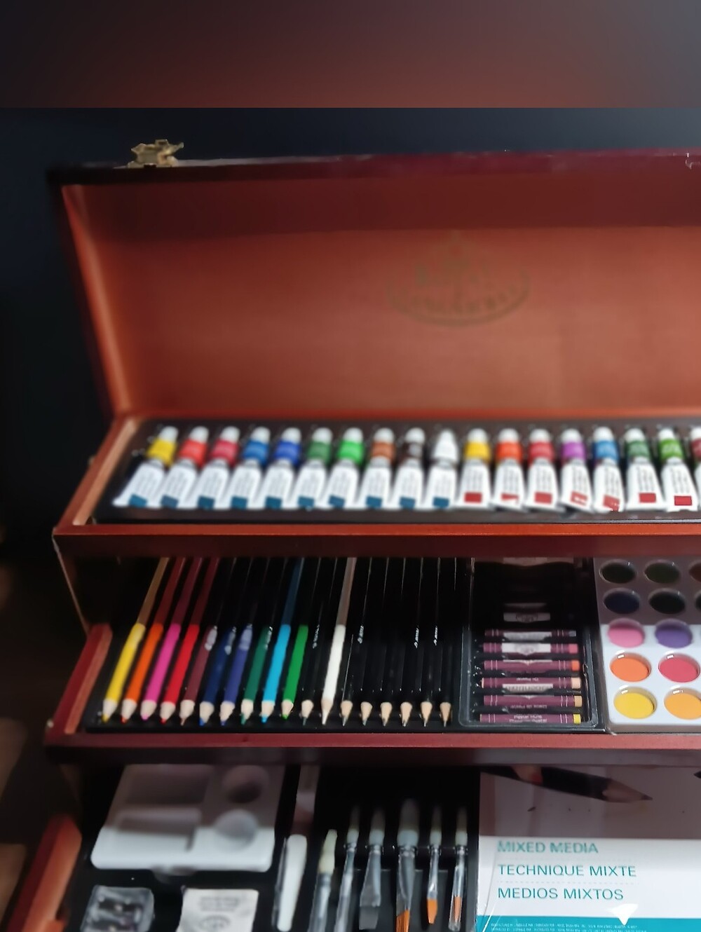Royal & Langnickel Multi-Tier Mixed Media Art Set In Wooden Case 100 Piece